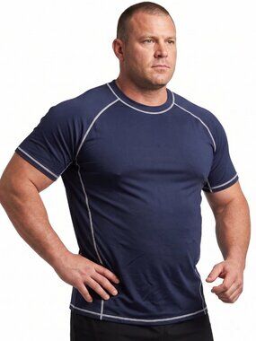 NWT | NOMINATE Navy Blue UPF 50+ Quick Dry Raglan Performance Shirt Pocket | 3XL